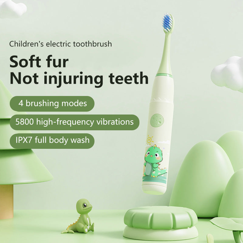 Ultrasonic Electric ToothBrush for Kids with Cartoon Print