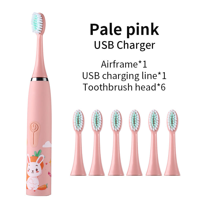 Ultrasonic Electric ToothBrush for Kids with Cartoon Print