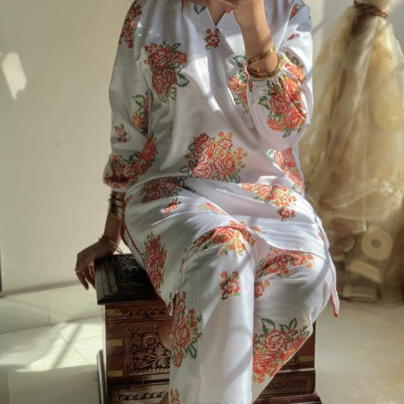 New Gulaab Design Two Piece Suits (premium Lilen) Block Print Designs