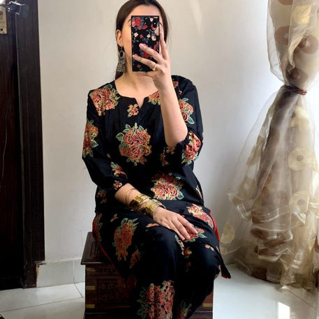 New Gulaab Design Two Piece Suits (premium Lilen) Block Print Designs