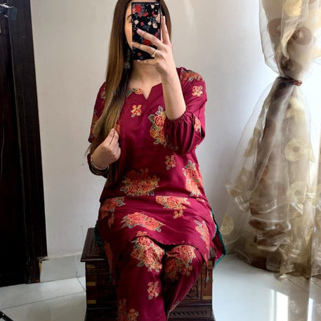 New Gulaab Design Two Piece Suits (premium Lilen) Block Print Designs